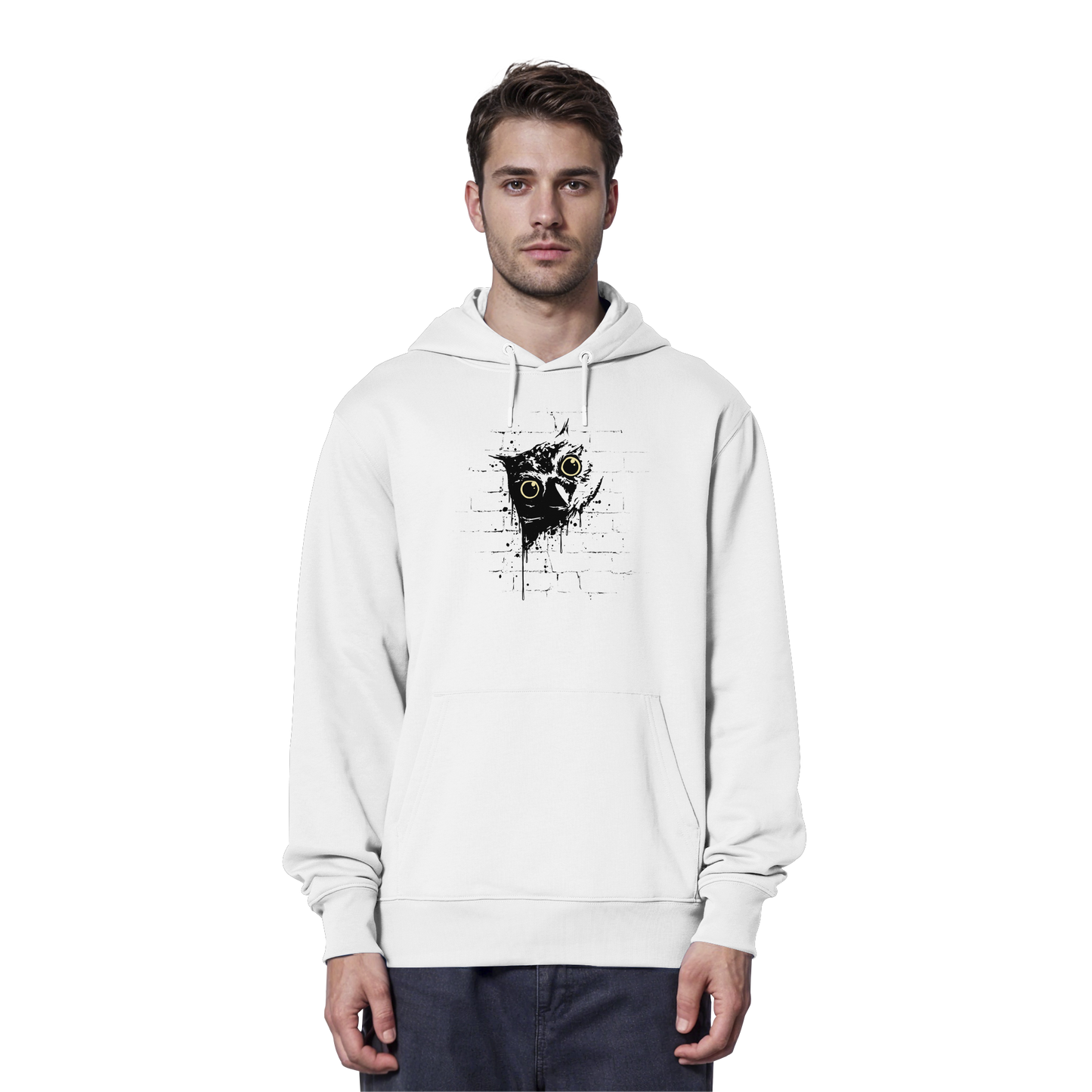 Lässige Street Art Eule - Organic Hoodie