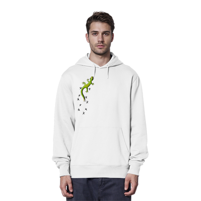Kletternder Gecko mit Spuren - Organic Hoodie