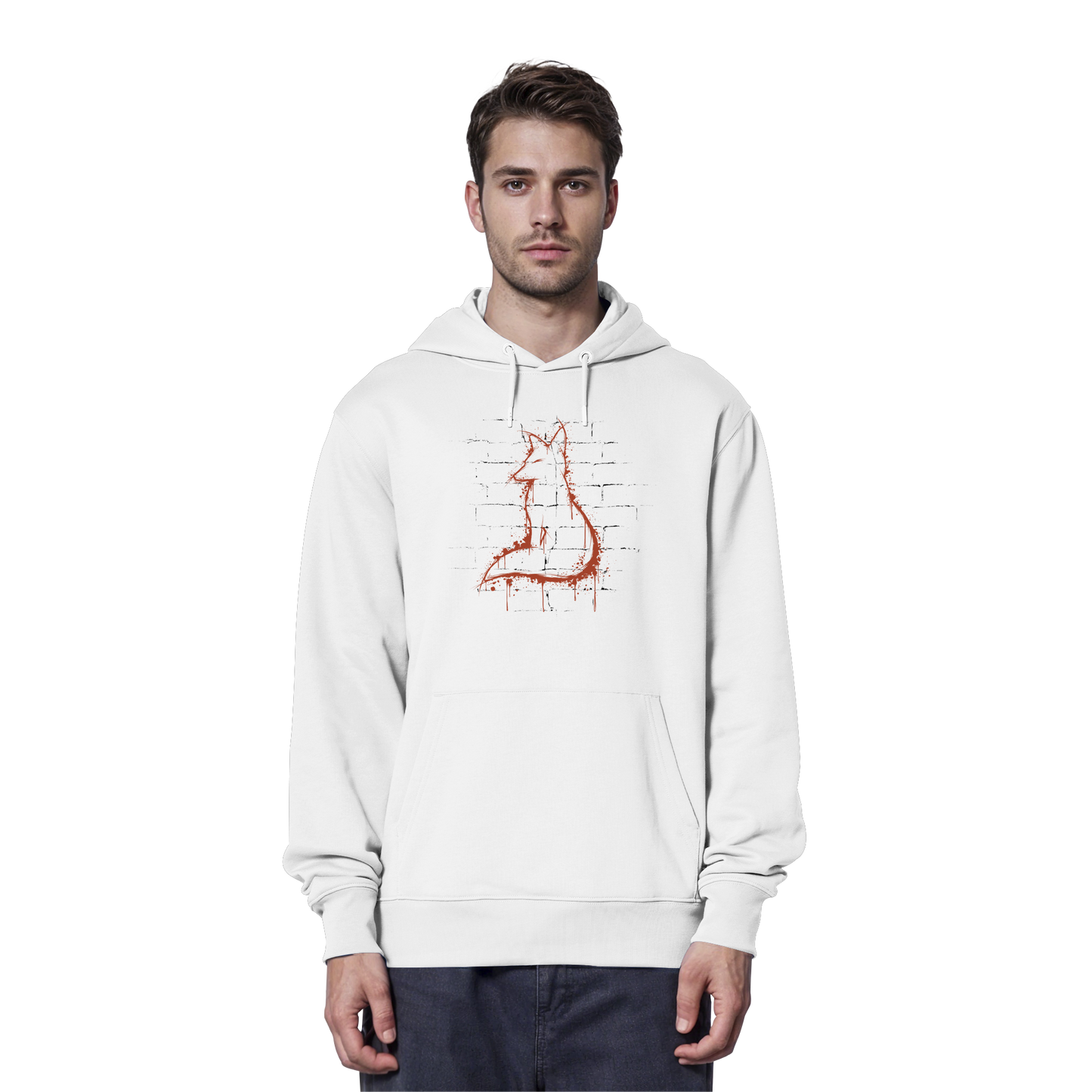 Street Art Fuchs Silhouette - Organic Hoodie
