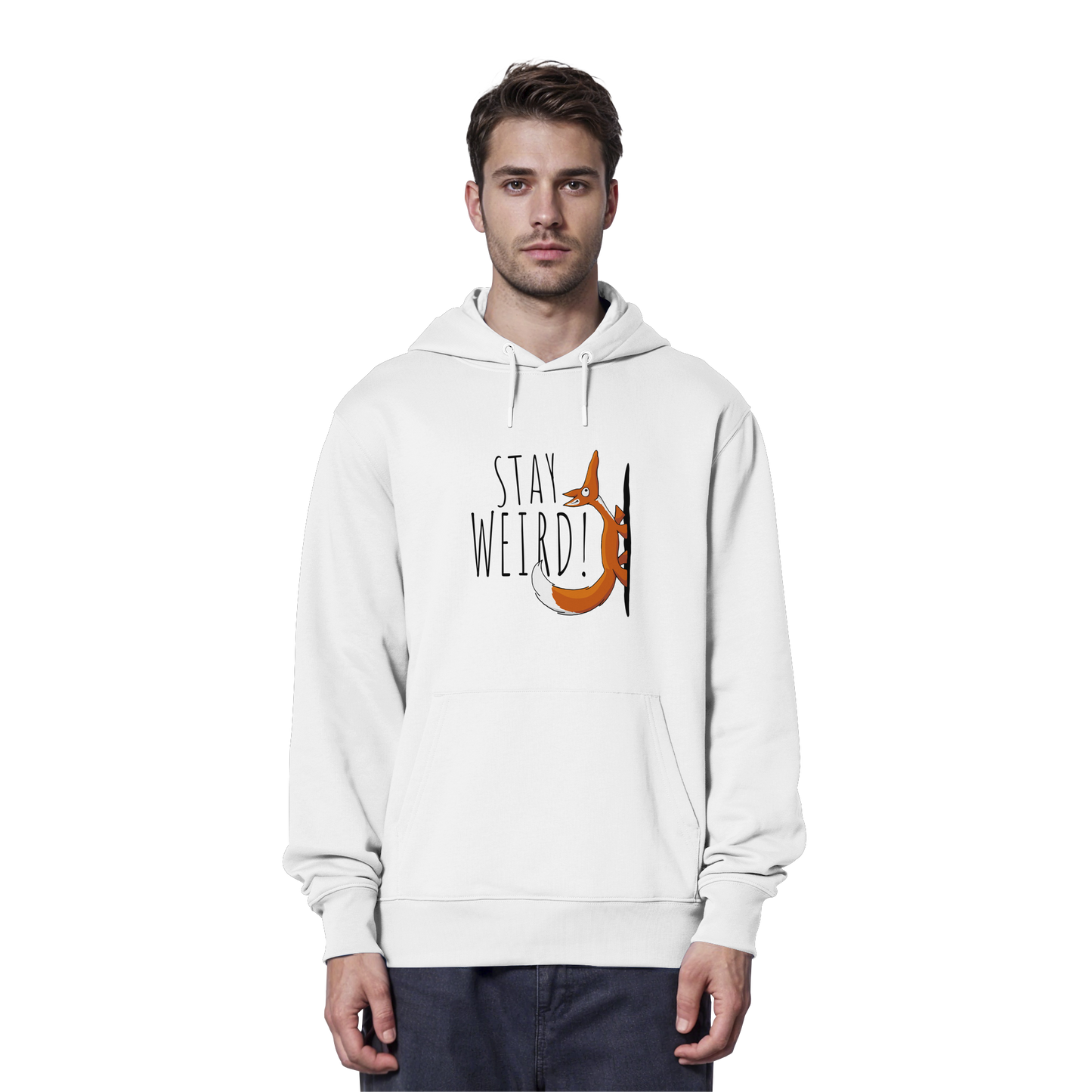 Stay Weird! Schräger Fuchs - Organic Hoodie