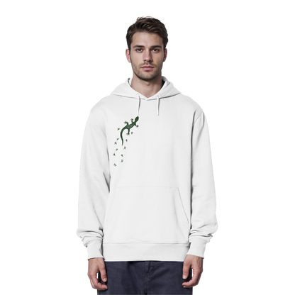 Gecko Eidechse Silhouette dunkel - Organic Hoodie