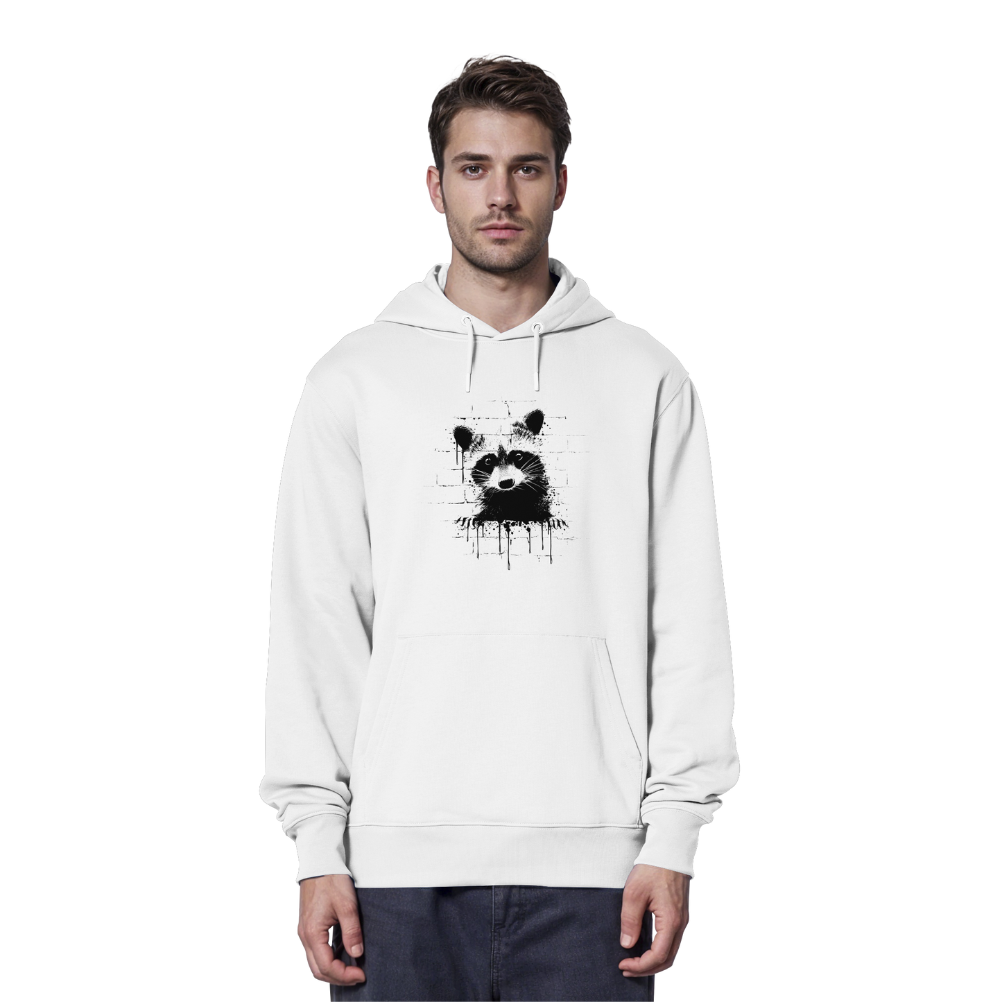 Funky Street Art Waschbär - Organic Hoodie