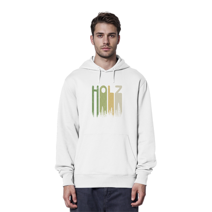 Holz Retro Wald Schriftzug - Organic Hoodie