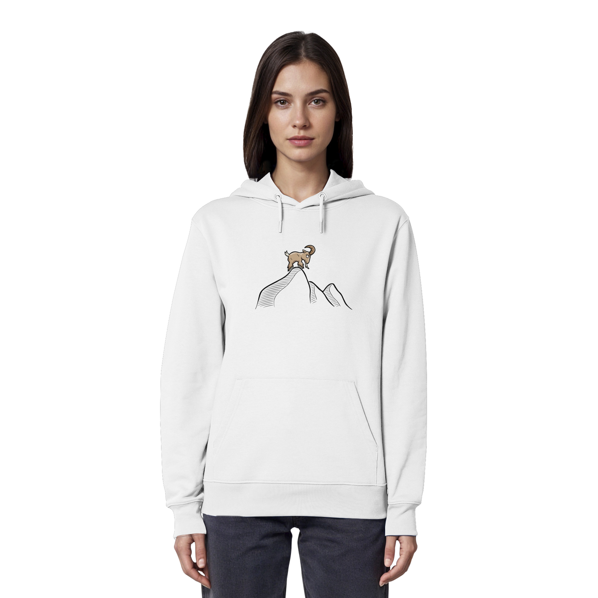 Ziegenbock in den Bergen - Organic Hoodie