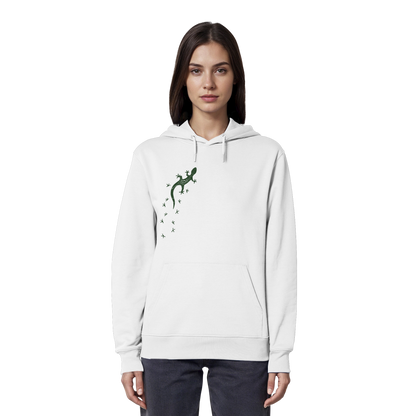 Gecko Eidechse Silhouette dunkel - Organic Hoodie
