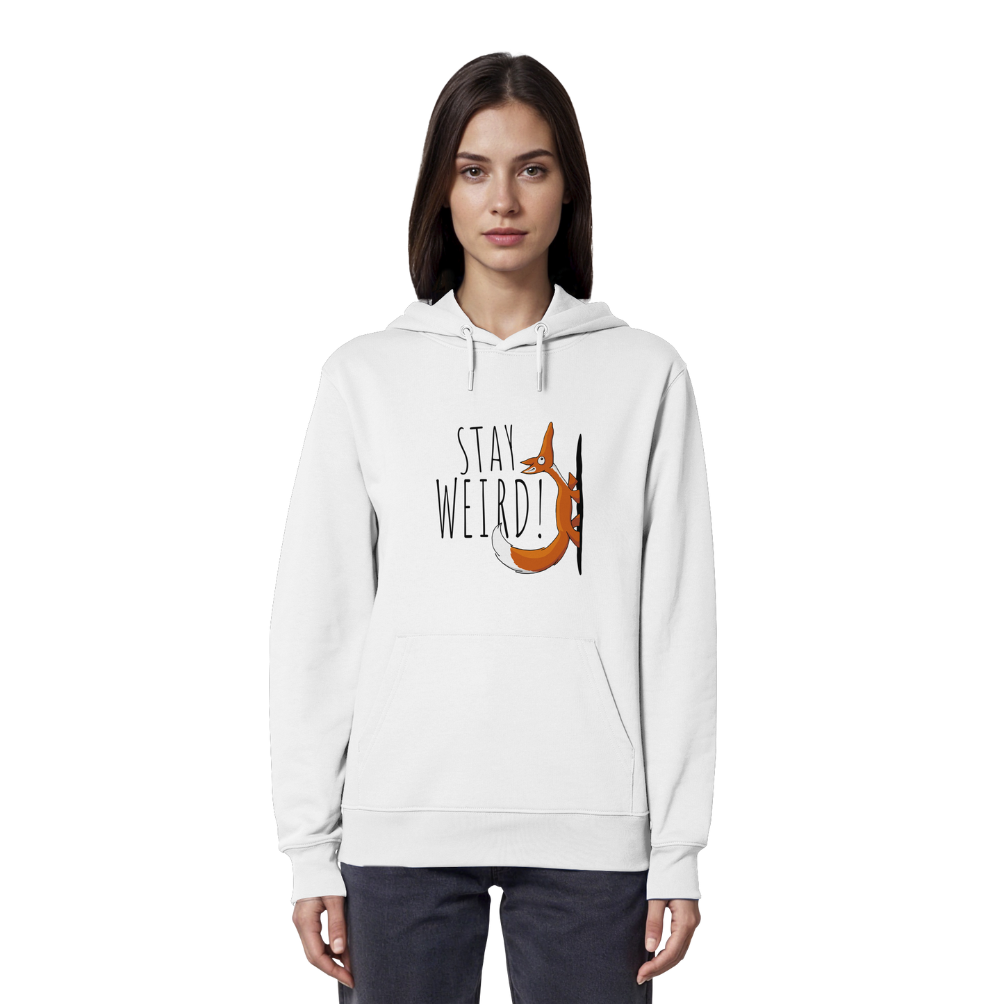 Stay Weird! Schräger Fuchs - Organic Hoodie