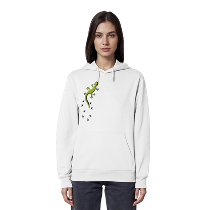 Kletternder Gecko mit Spuren - Organic Hoodie