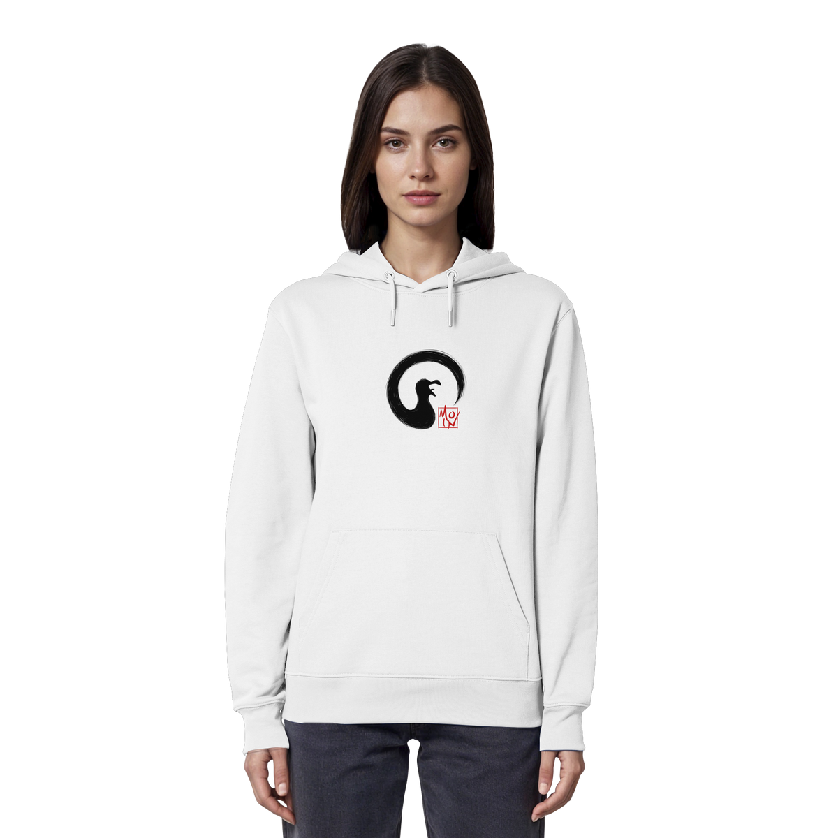 Moin kreischende japanische Enso Möwe - Organic Hoodie