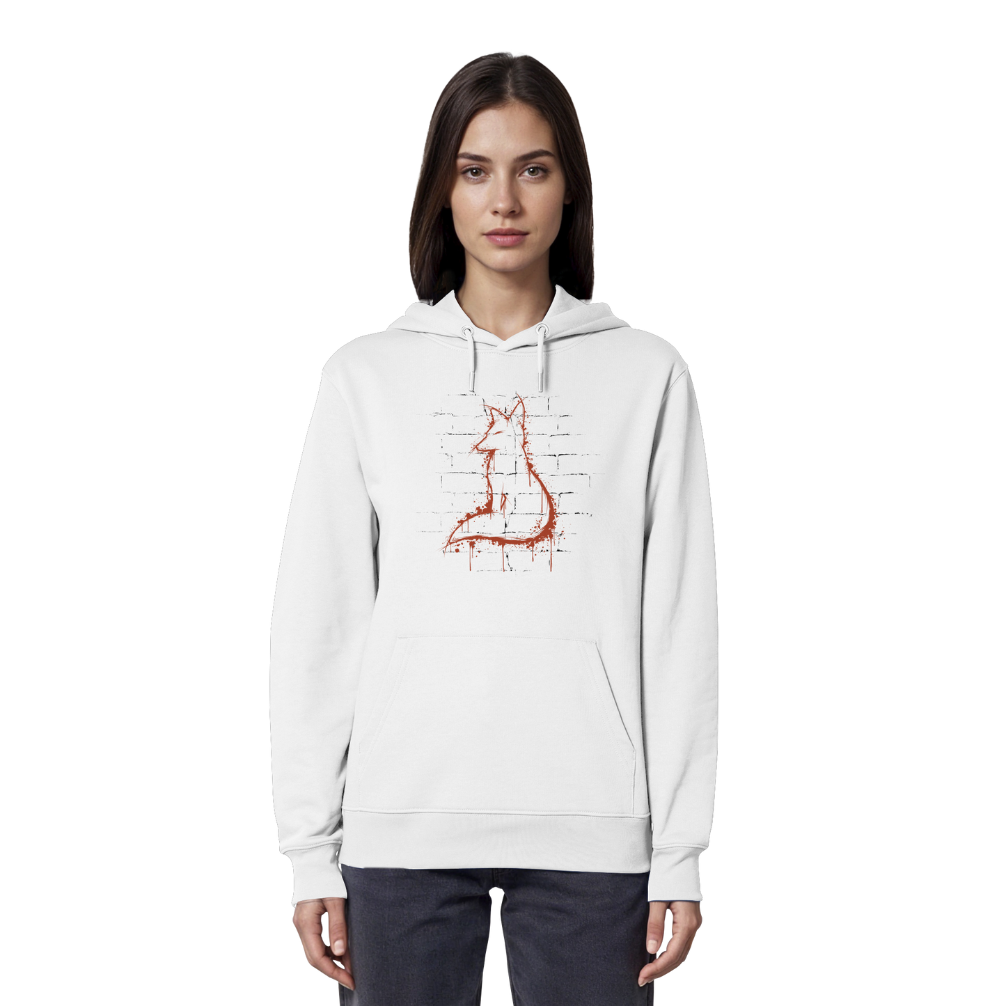 Street Art Fuchs Silhouette - Organic Hoodie