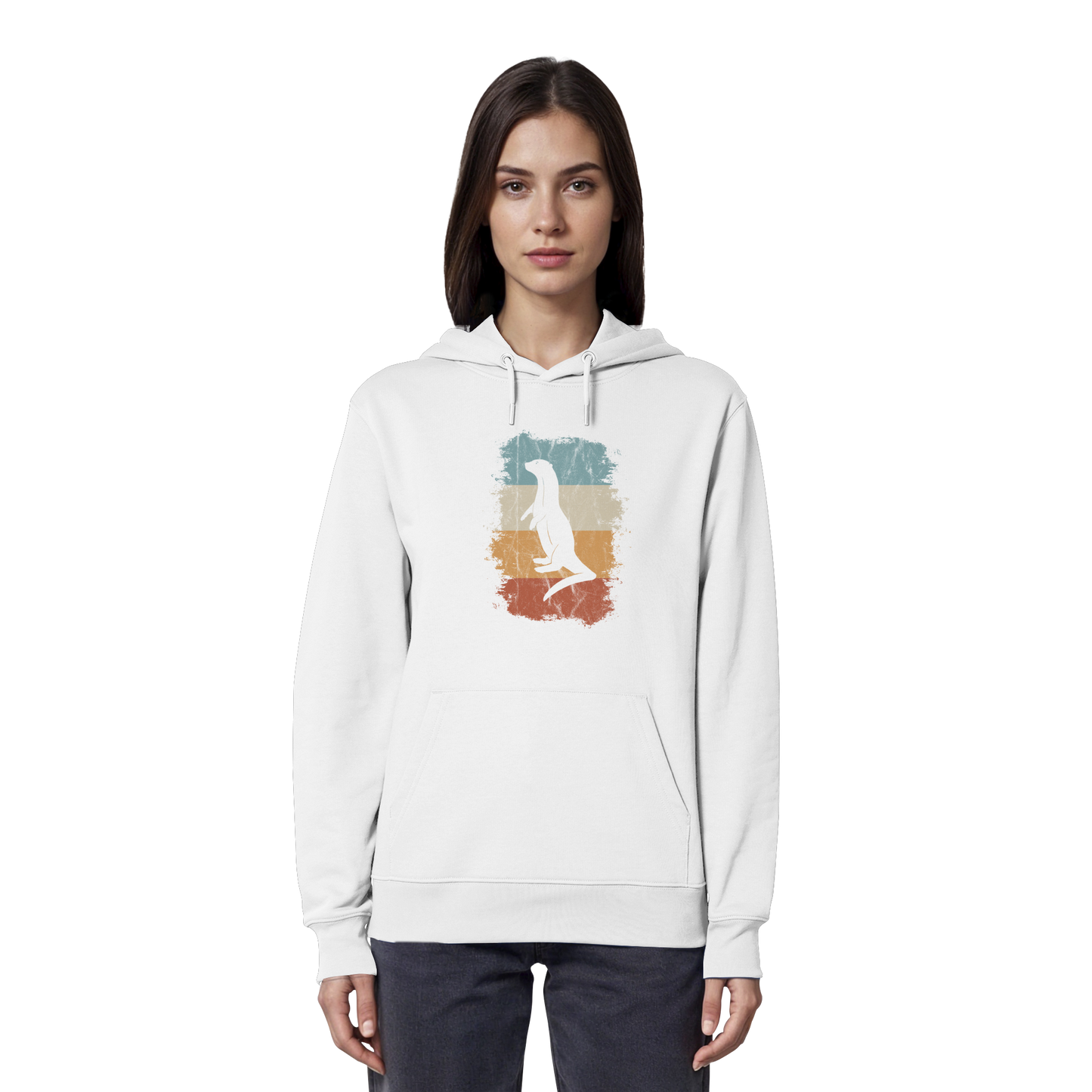 Retro Otter Fischotter Silhouette - Organic Hoodie