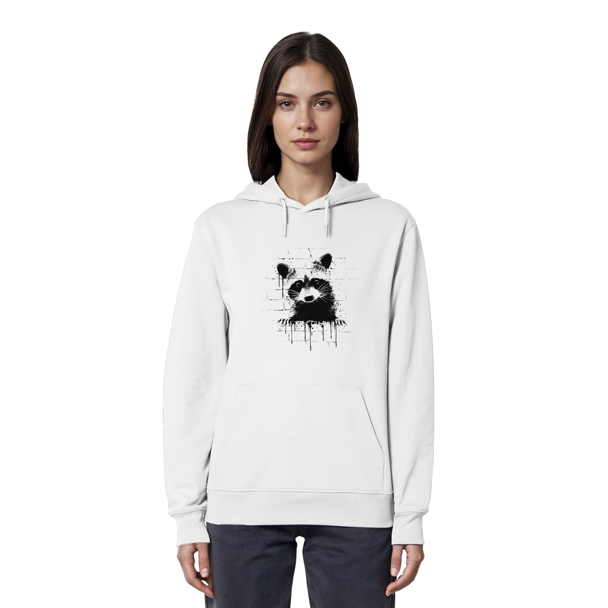 Funky Street Art Waschbär - Organic Hoodie