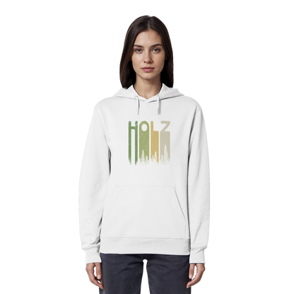 Holz Retro Wald Schriftzug - Organic Hoodie