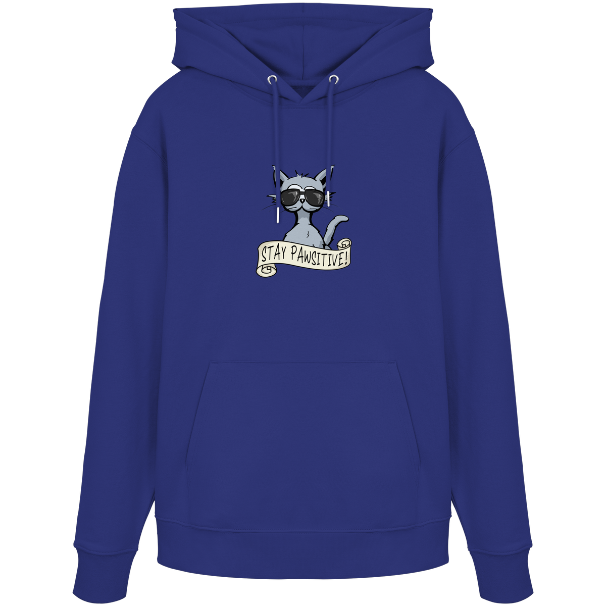 Stay Pawsitive Bleib lässig Hipster Katze - Organic Hoodie