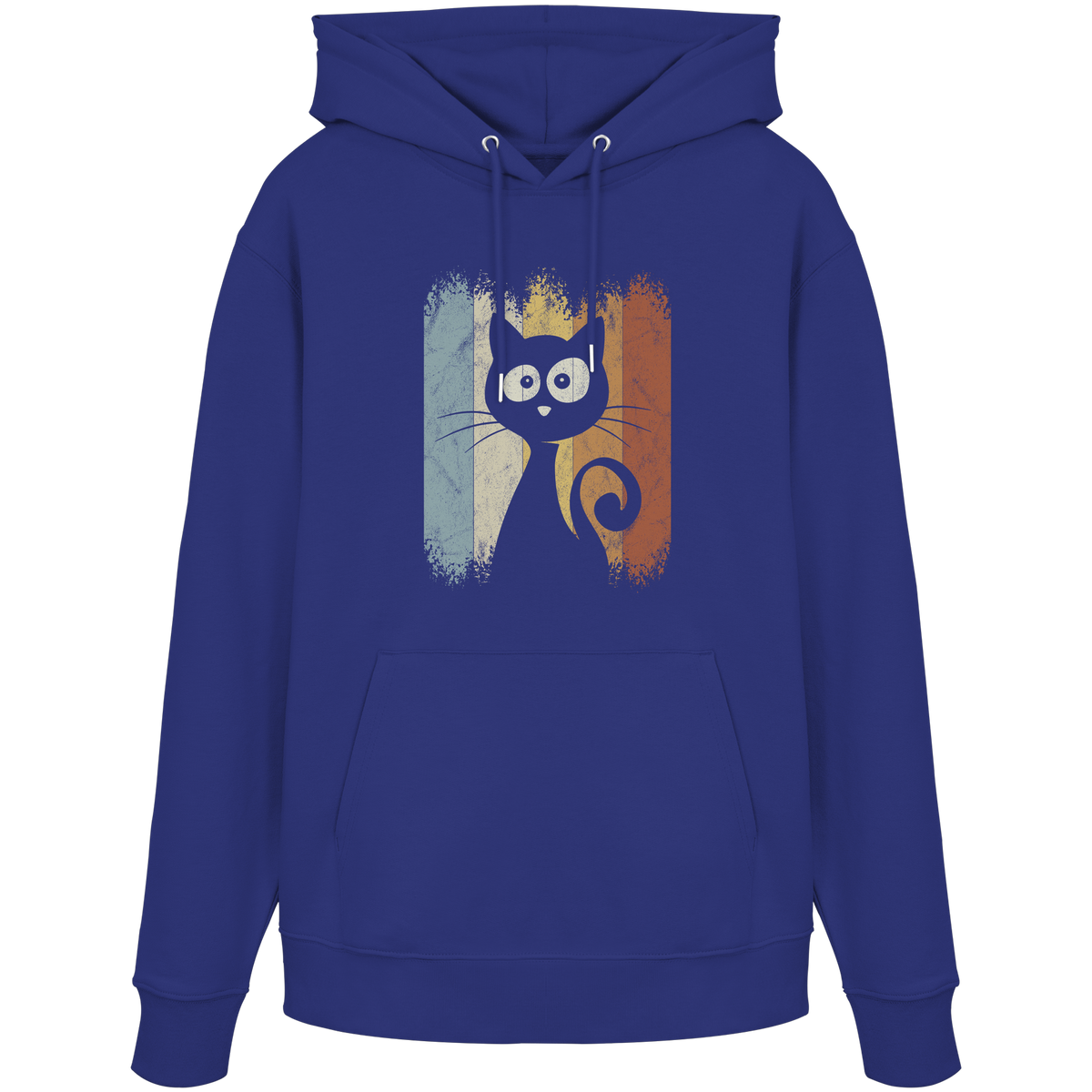 Retro Katze Silhouette - Organic Hoodie