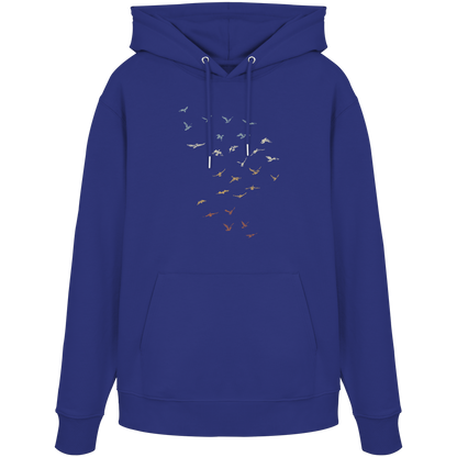 Retro Vogel Schwarm - Organic Hoodie