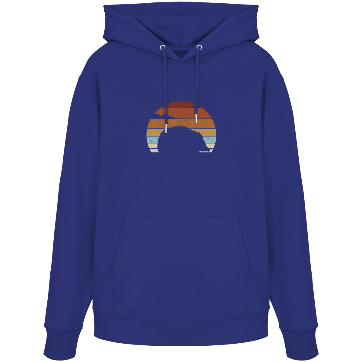 Retro Igel Silhouette im Sonnenuntergang - Organic Hoodie