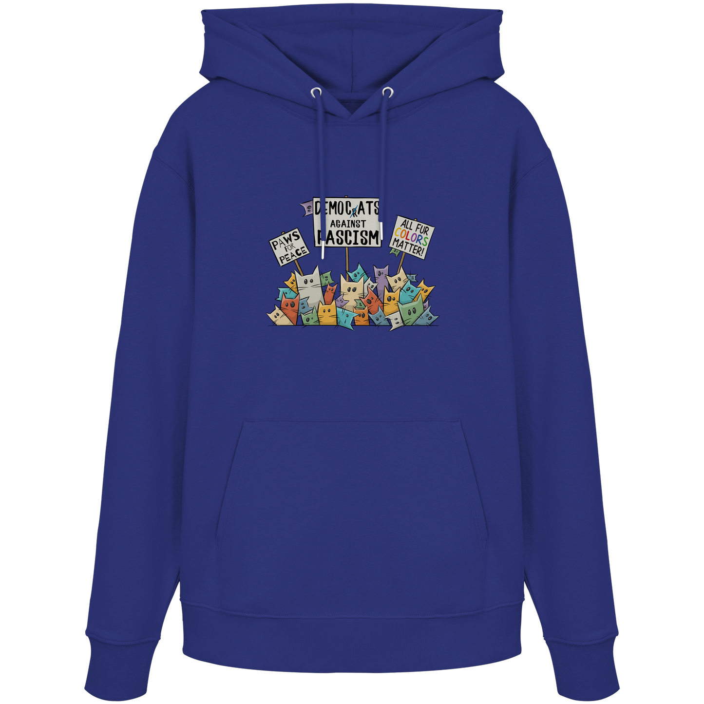 Demo-Katzen gegen Faschismus und für Vielfalt - Organic Hoodie