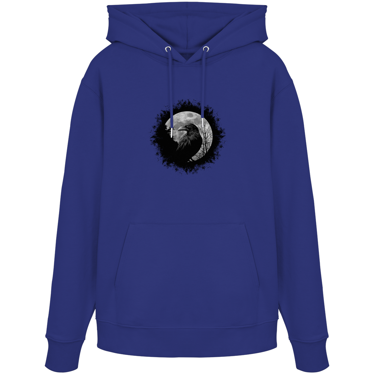 Schwarzer Rabe bei Vollmond  - Organic Hoodie