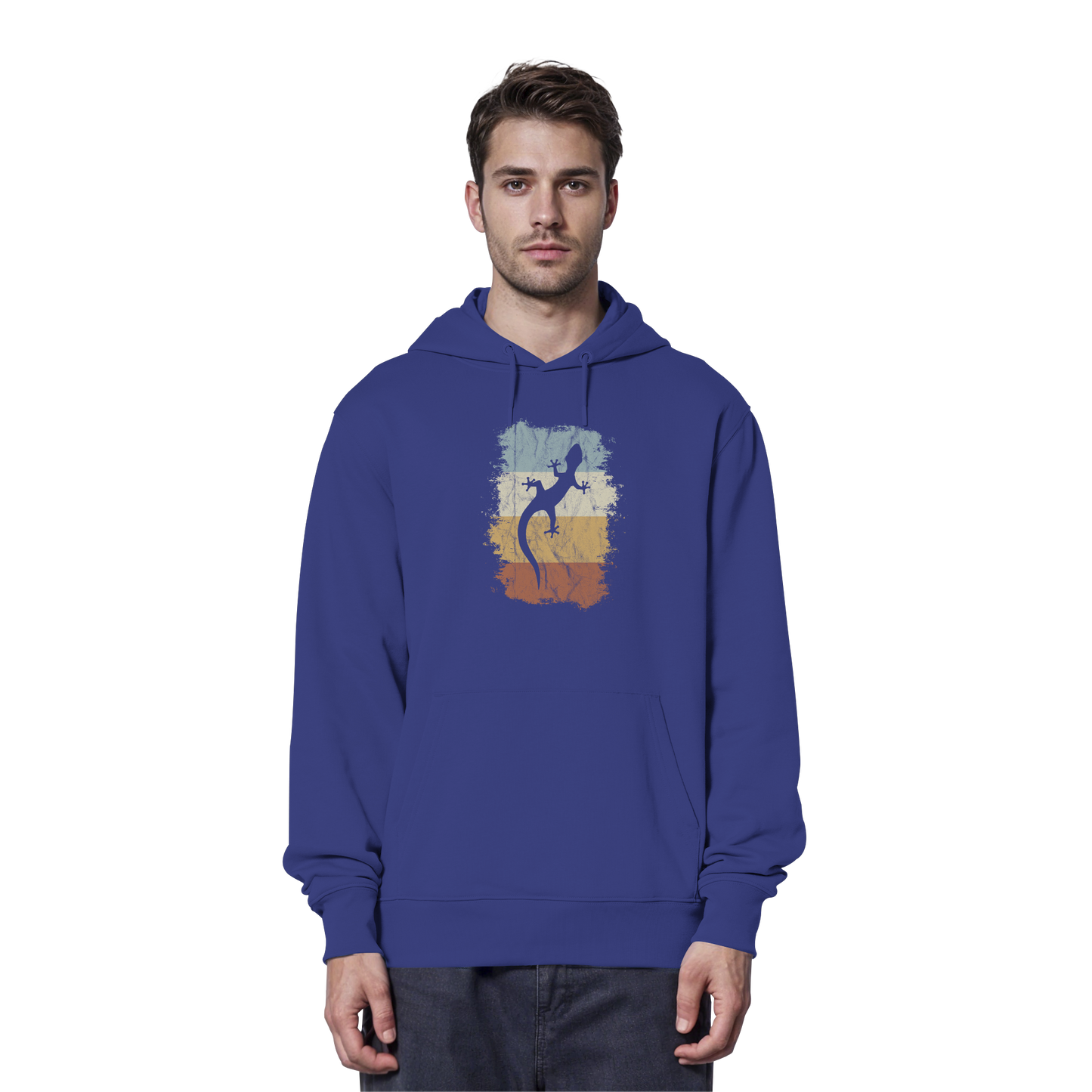 Retro Gecko Salamander Silhouette - Organic Hoodie