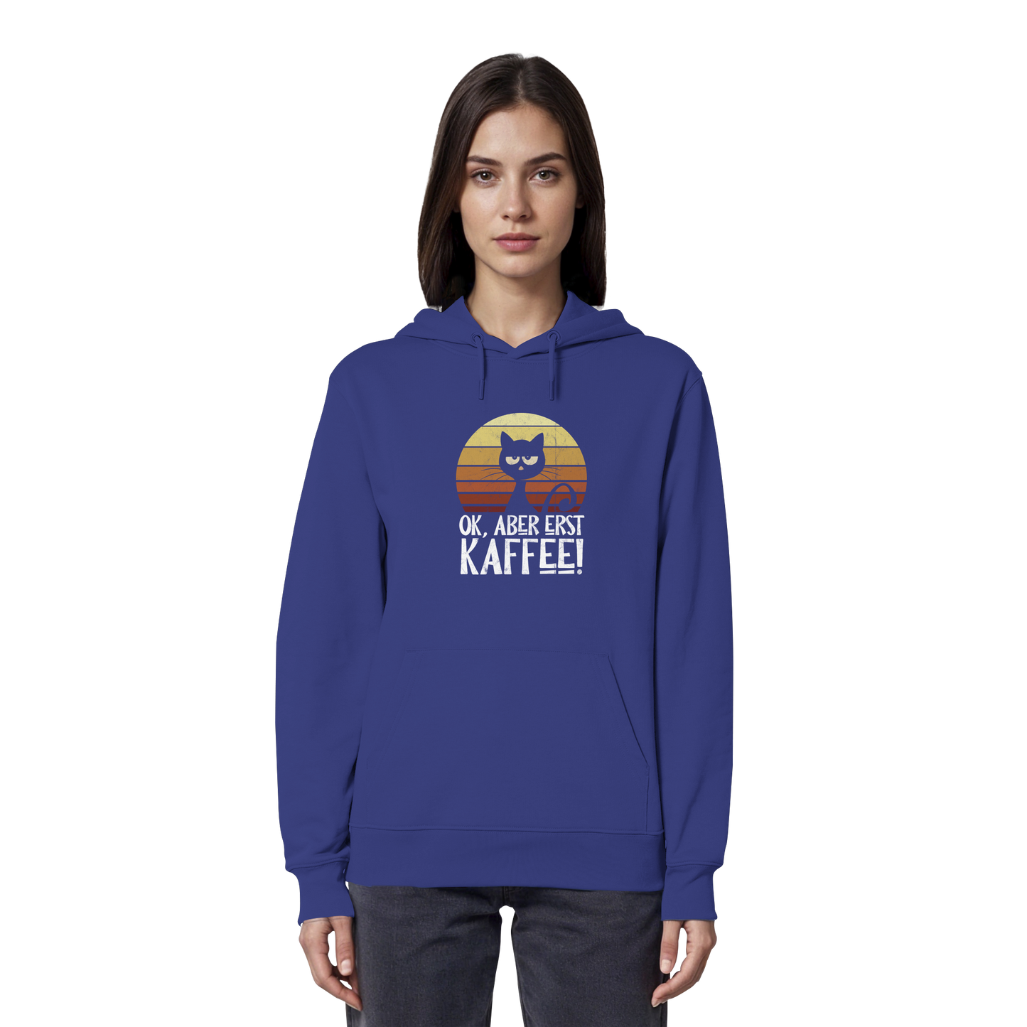 Ok, aber erst Kaffee | launische Katze - Organic Hoodie