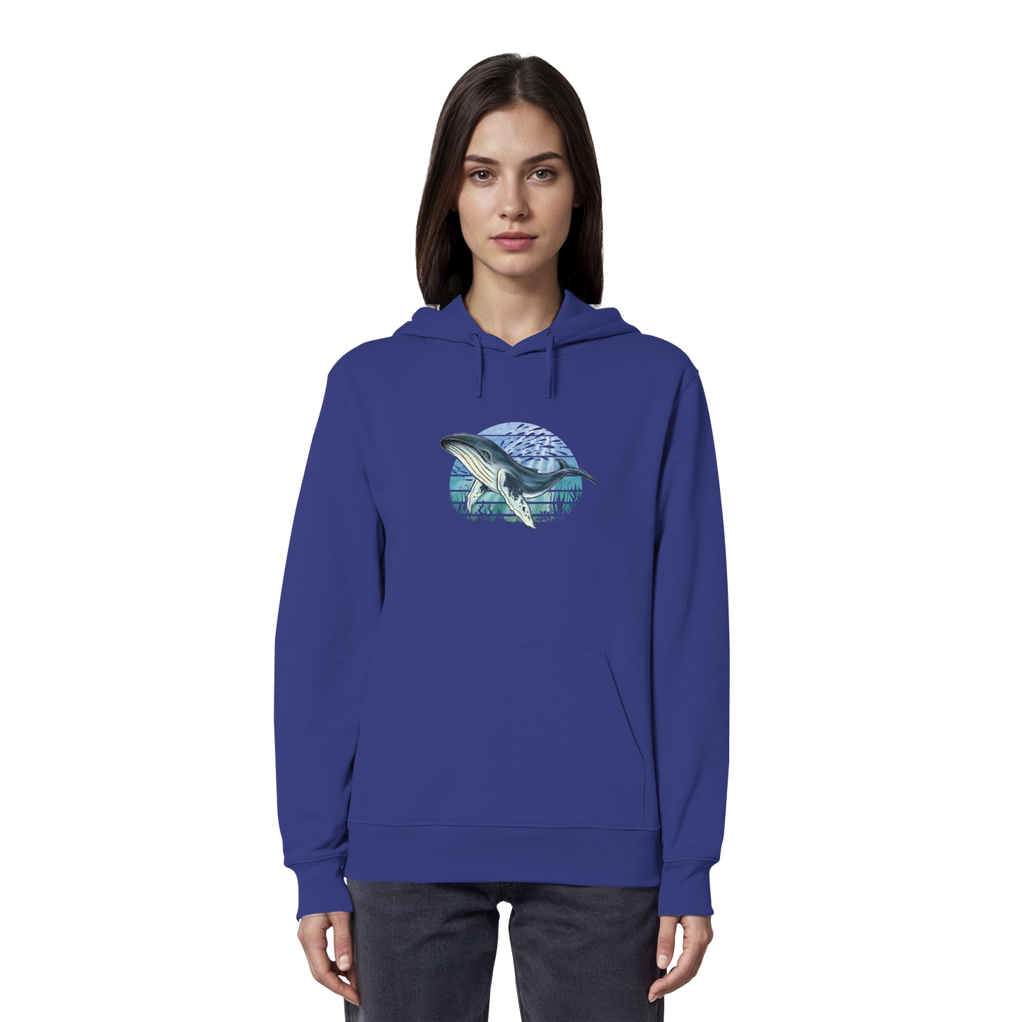 Retro Unterwasser Buckelwal - Organic Hoodie