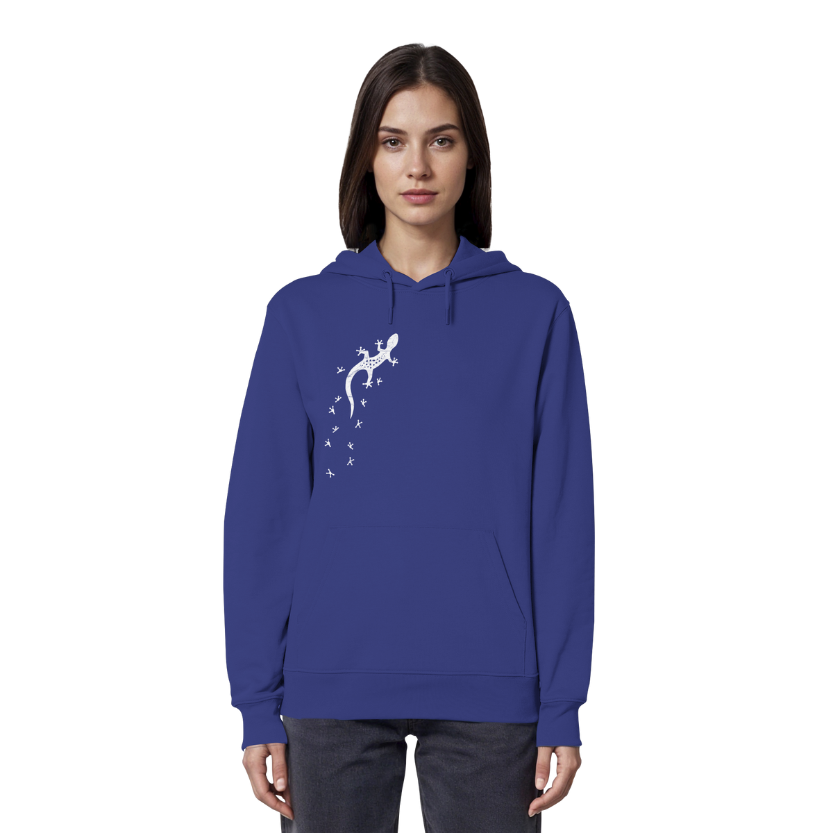 Gecko Eidechse Silhouette hell - Organic Hoodie