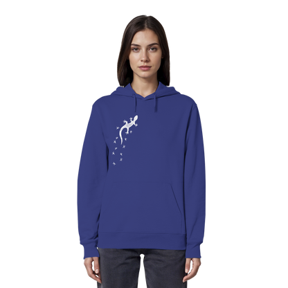Gecko Eidechse Silhouette hell - Organic Hoodie