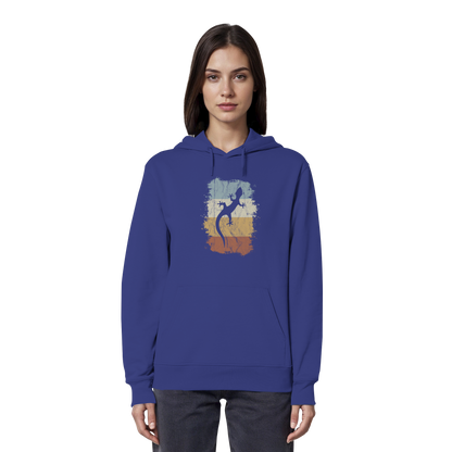 Retro Gecko Salamander Silhouette - Organic Hoodie