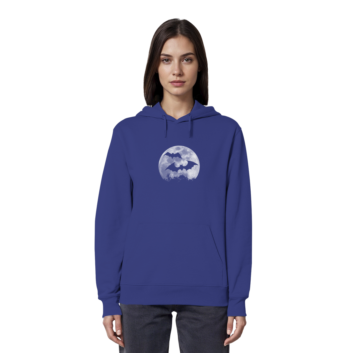 Fledermaus Silhouetten bei Vollmond - Organic Hoodie