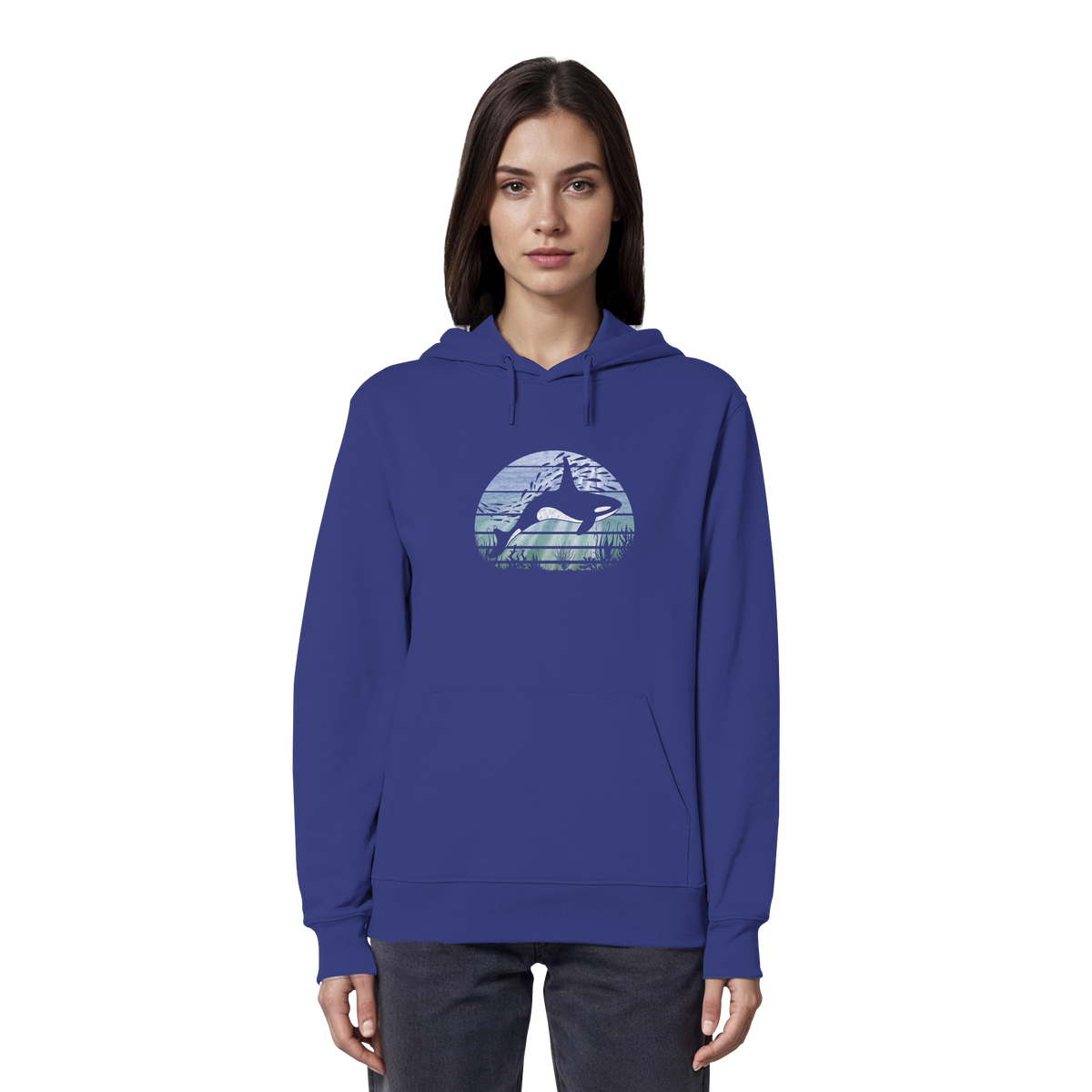 Retro Tiefsee Schwertwal Orca - Organic Hoodie