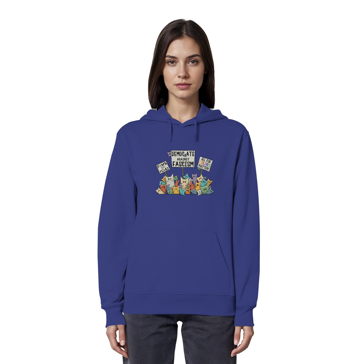 Demo-Katzen gegen Faschismus und für Vielfalt - Organic Hoodie