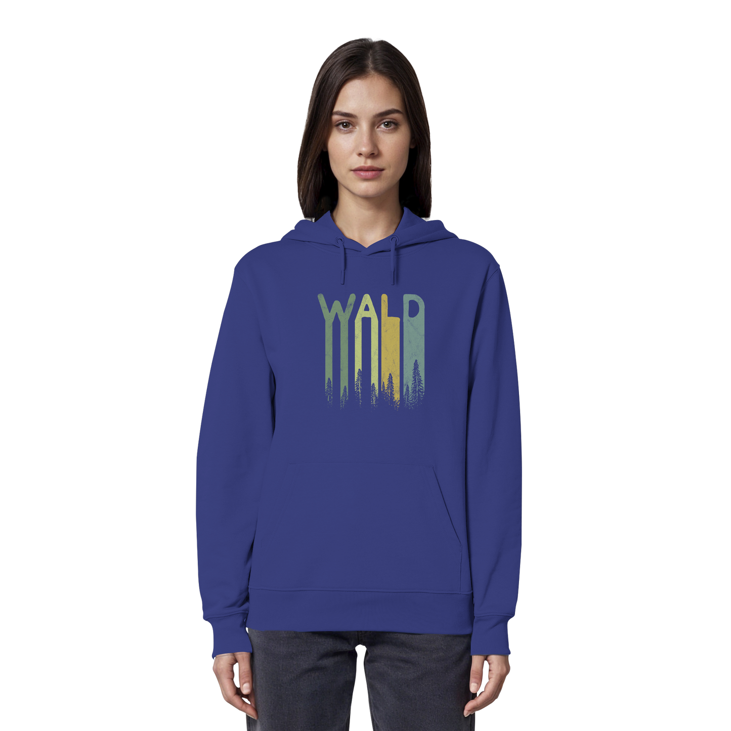Wald Retro Forst Schriftzug - Organic Hoodie