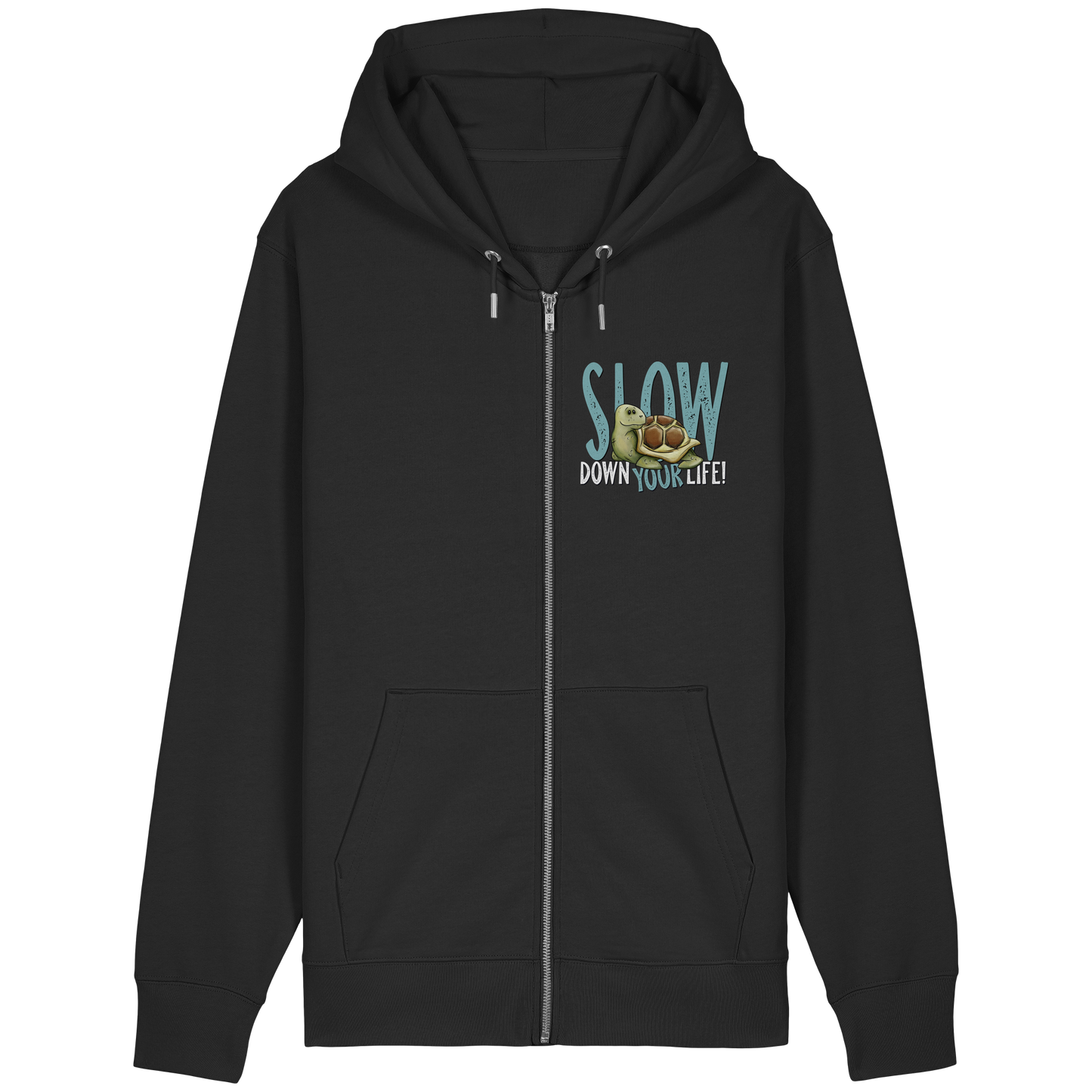 Slow Down Your Life Schildkröte - Organic Relaxed Zipper