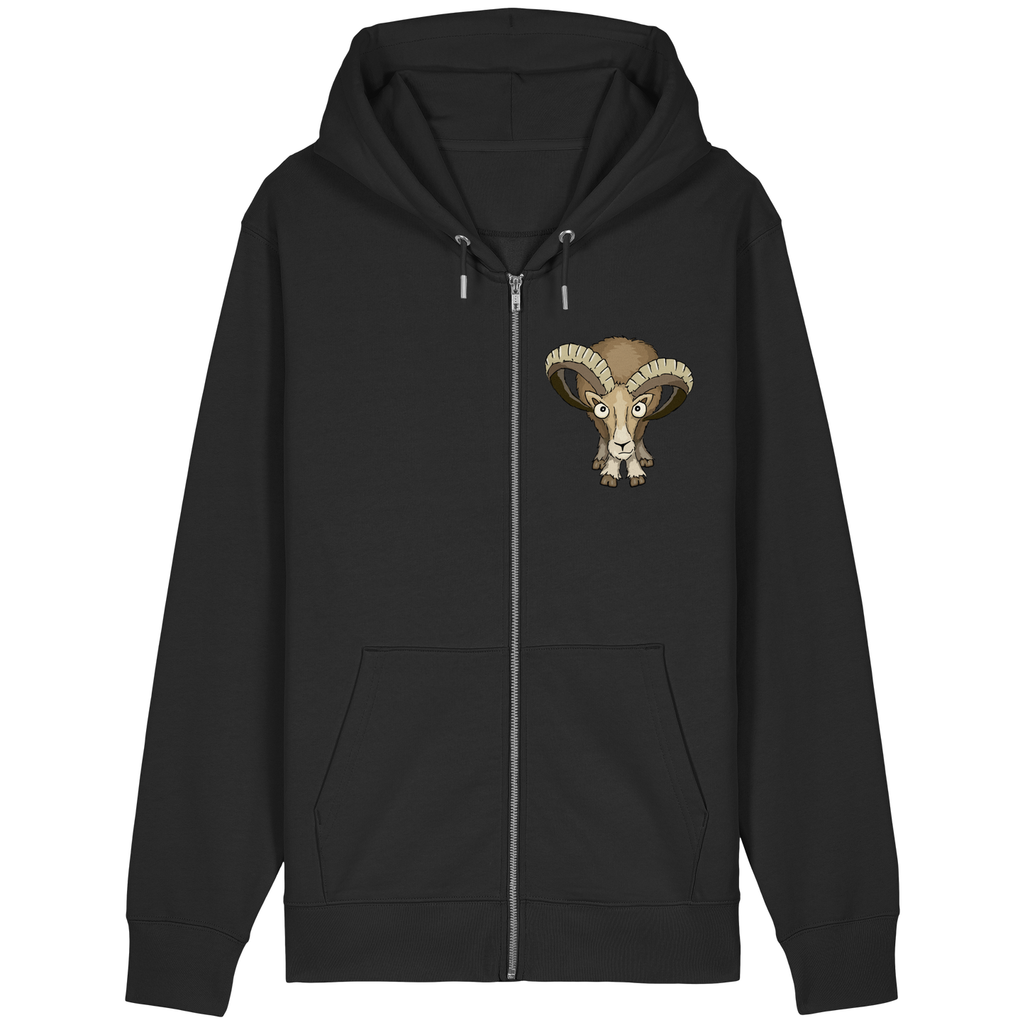 Bockiges Mufflon Widder Schafbock - Organic Relaxed Zipper