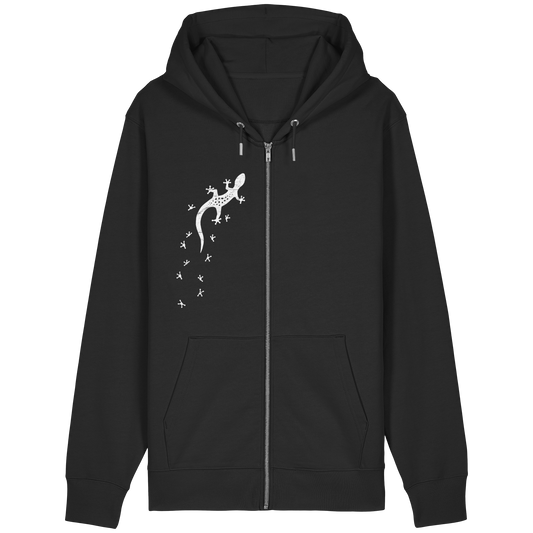 Gecko Eidechse Silhouette hell - Organic Relaxed Zipper