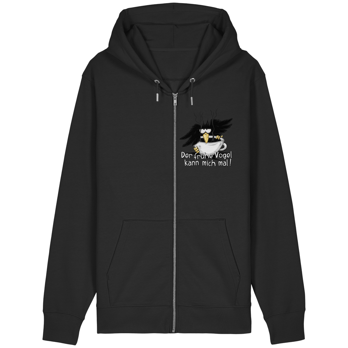 Der frühe Vogel kann mich mal | Kaffee Rabe - Organic Relaxed Zipper