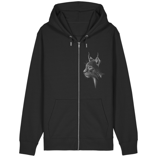 Luchs Kritzelkunst Wildkatze Illustration - Organic Relaxed Zipper
