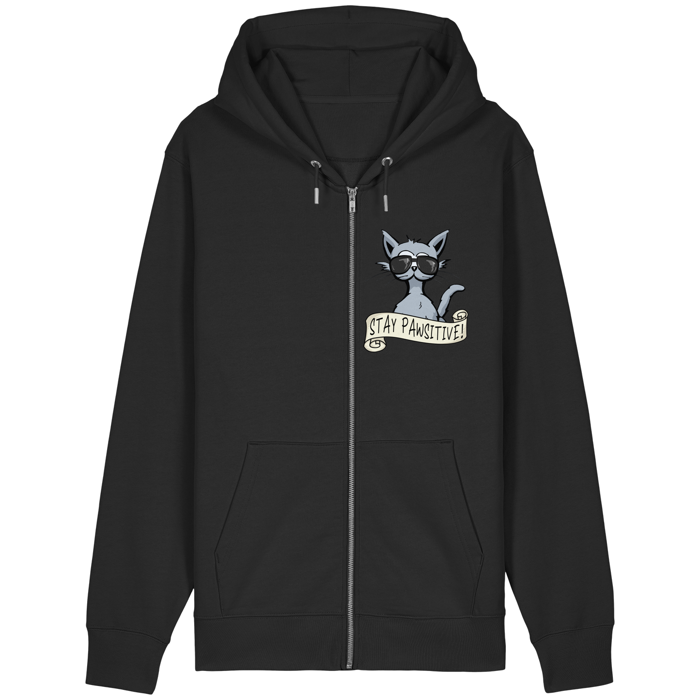 Stay Pawsitive Bleib lässig Hipster Katze - Organic Relaxed Zipper