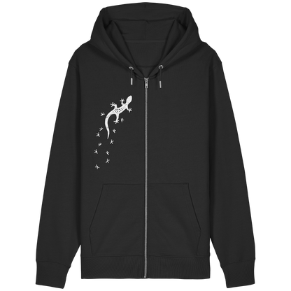 Gecko Eidechse Silhouette hell - Organic Relaxed Zipper