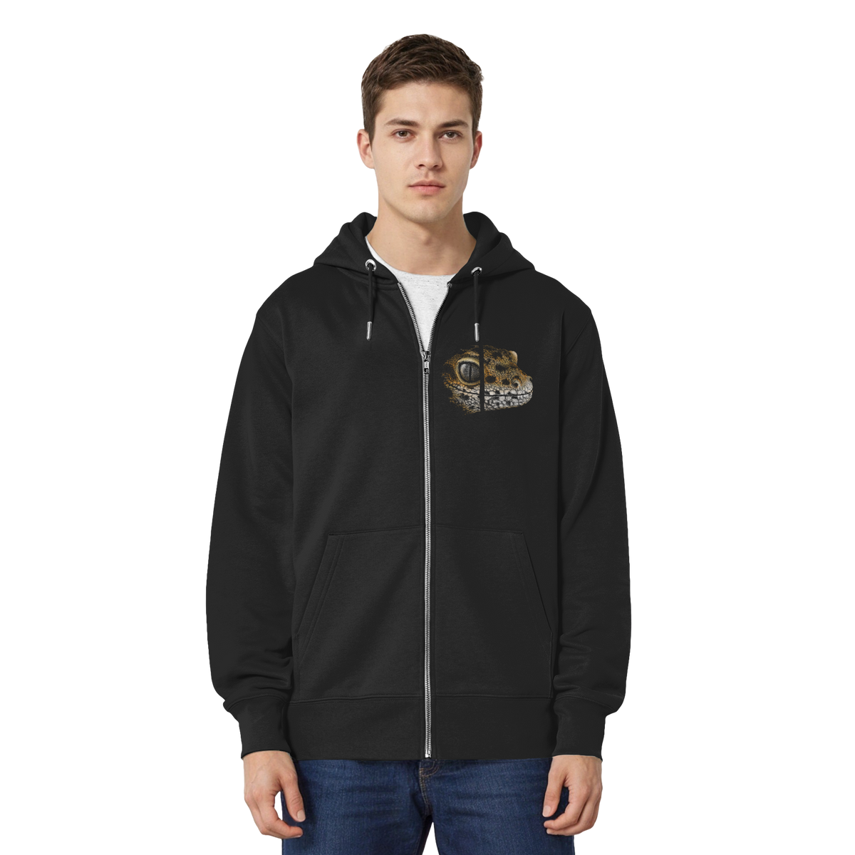 Leopard Gecko Skizze Kritzelkunst - Organic Relaxed Zipper