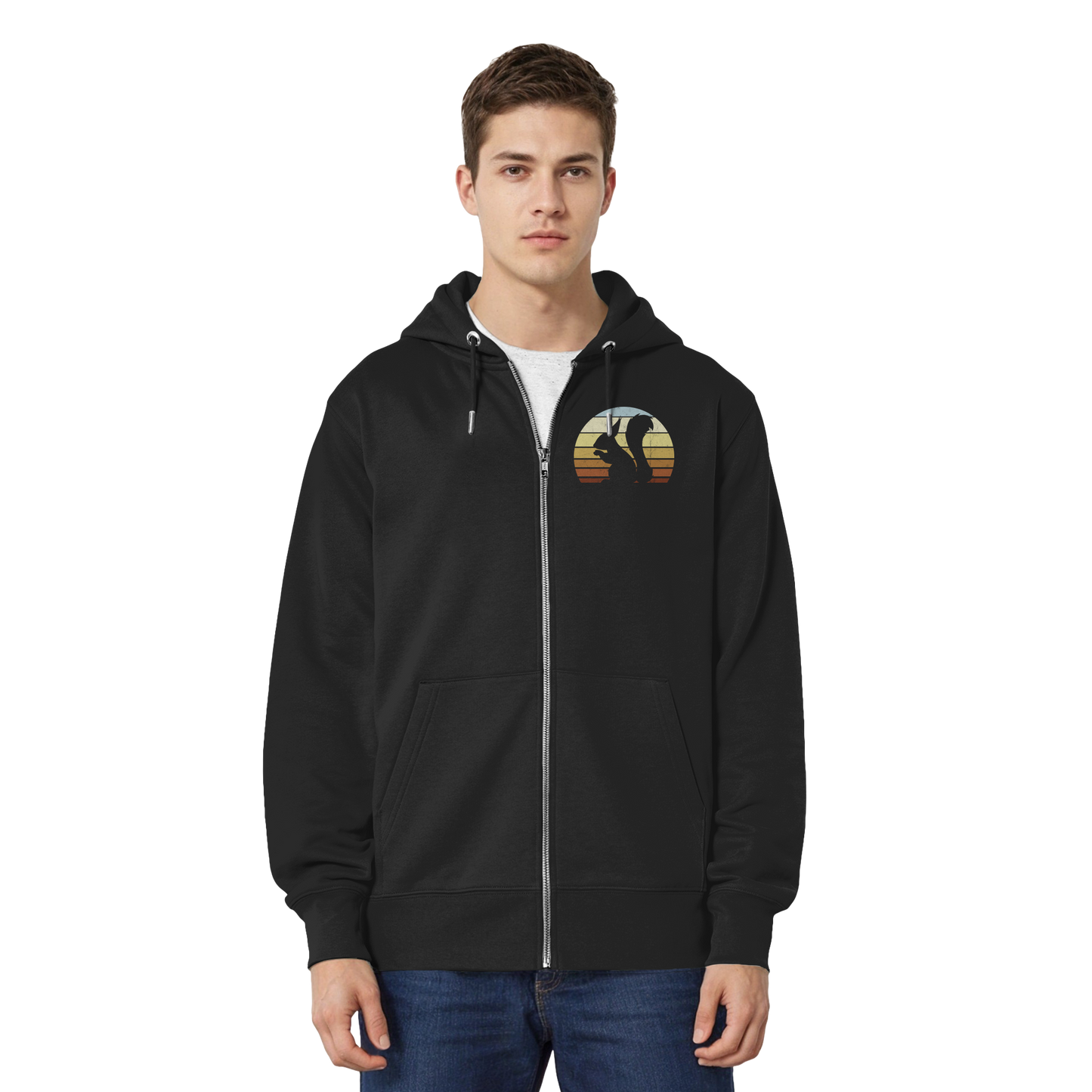 Retro Eichhörnchen Silhouette - Organic Relaxed Zipper