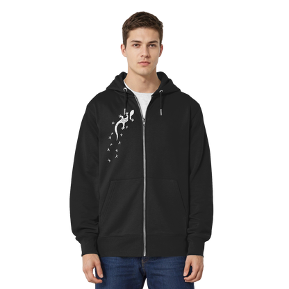 Gecko Eidechse Silhouette hell - Organic Relaxed Zipper
