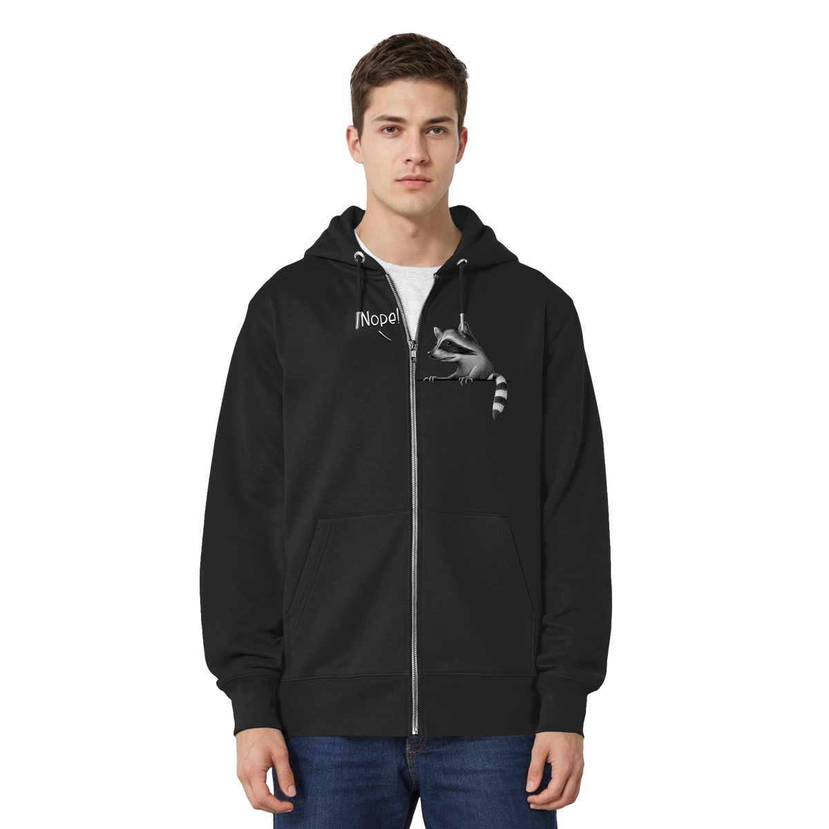 Nope! Frecher verwegener Waschbär - Organic Relaxed Zipper
