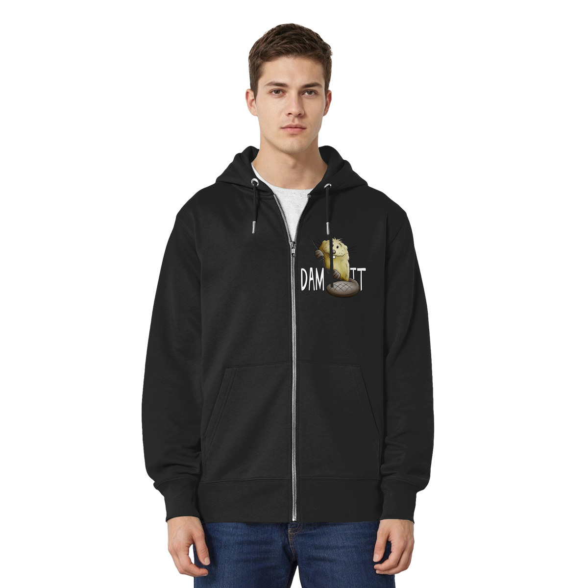 Dam It Verdammt Lustiger Biber - Organic Relaxed Zipper