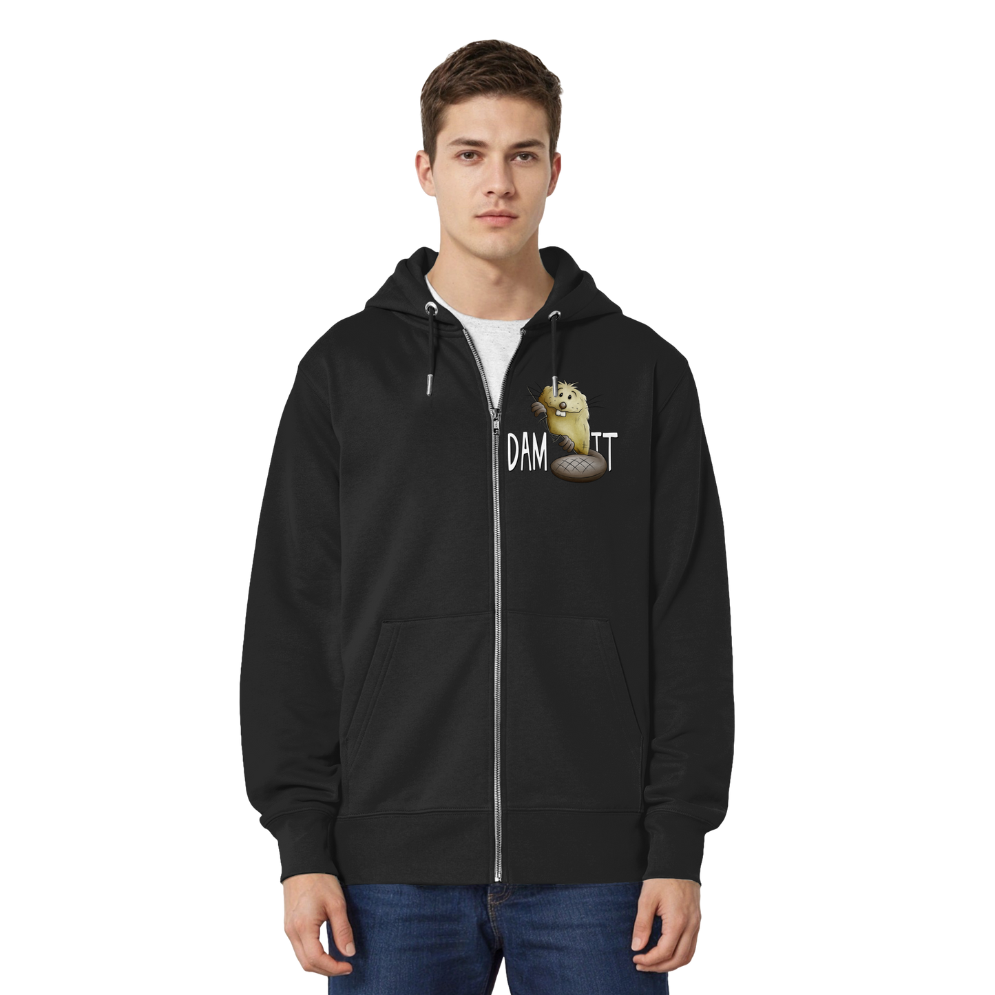 Dam It Verdammt Lustiger Biber - Organic Relaxed Zipper