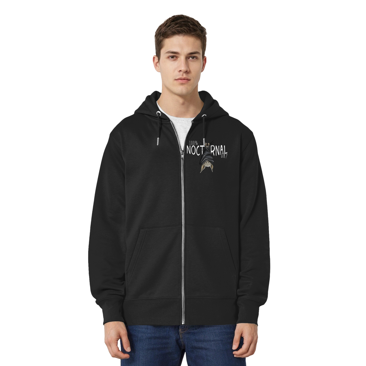 100% nachtaktive Fledermaus - Organic Relaxed Zipper