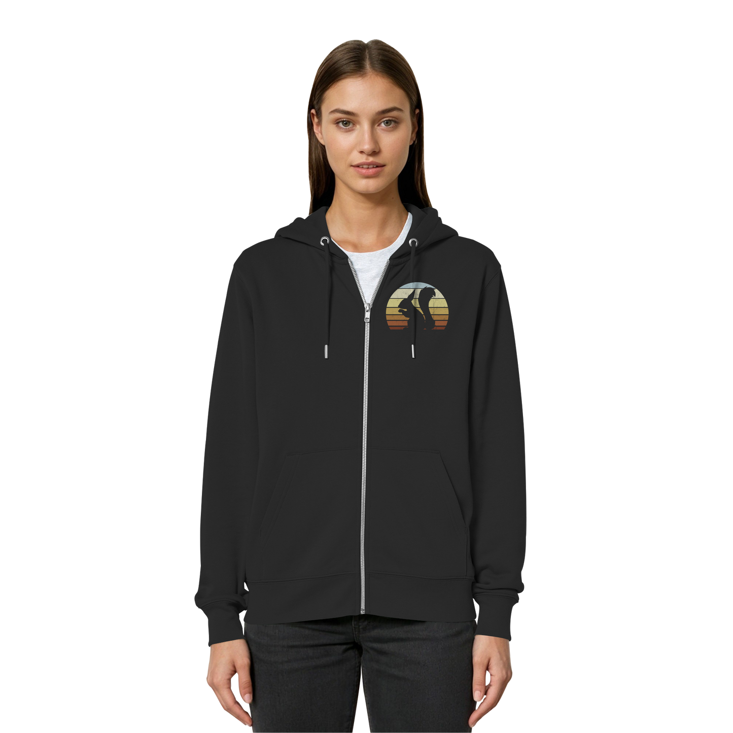 Retro Eichhörnchen Silhouette - Organic Relaxed Zipper