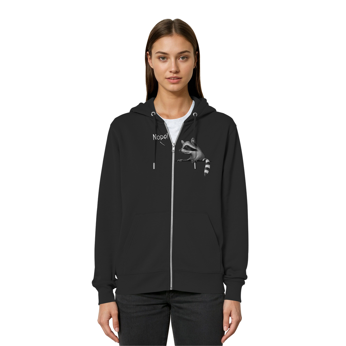 Nope! Frecher verwegener Waschbär - Organic Relaxed Zipper