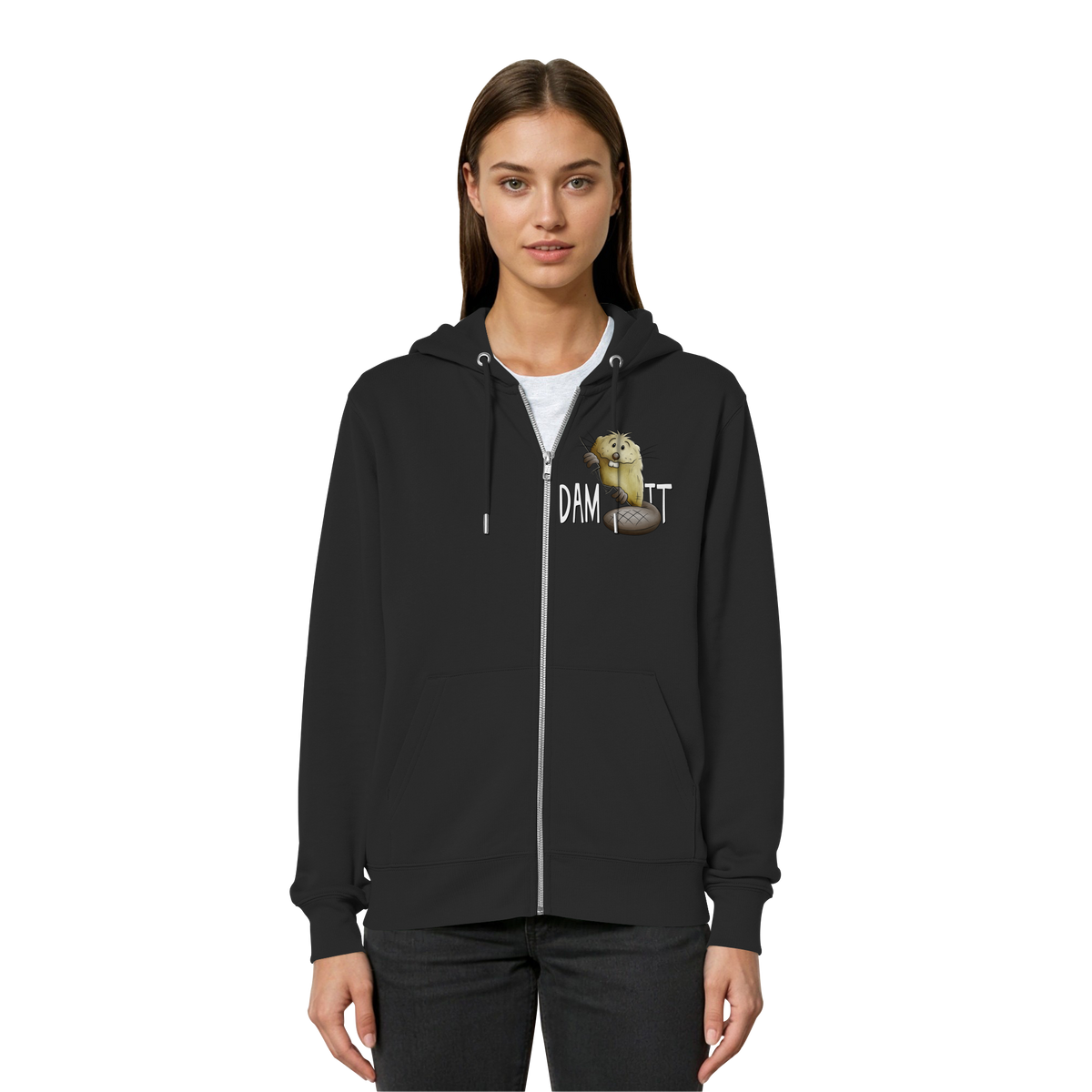 Dam It Verdammt Lustiger Biber - Organic Relaxed Zipper