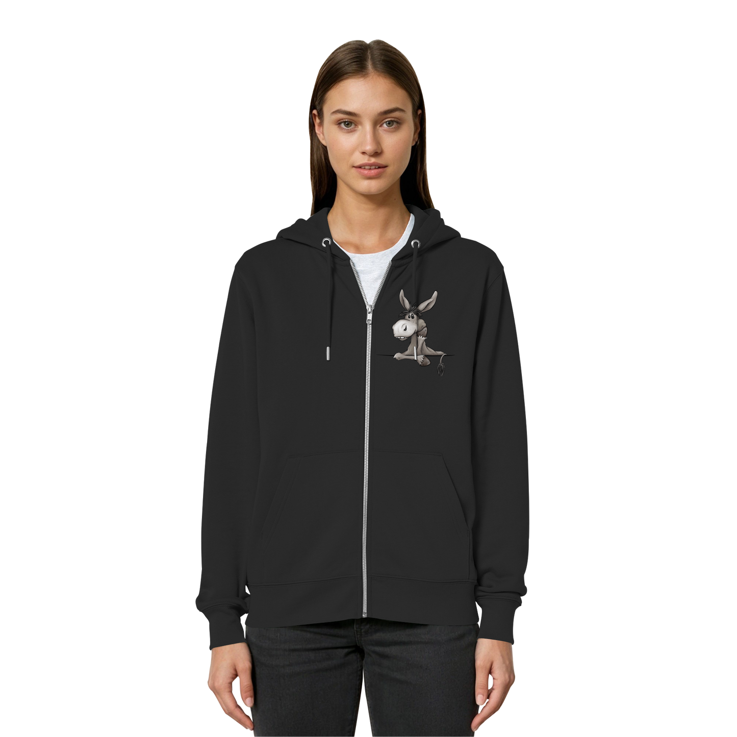 Lustiger lässiger Esel - Organic Relaxed Zipper